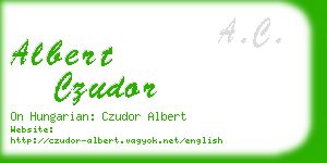 albert czudor business card